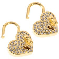  2Pcs Rhinestones Padlock