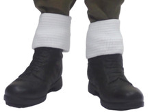 Vintage Action Man VAMAN Repro 1/6th Scale White Elastic Boot Gaiters (one pair)