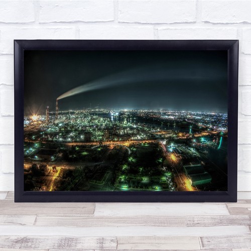 Exhaust nightsky city aerial - exhaust,