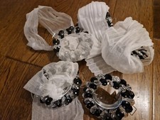 5x BLACK & CLEAR CRYSTAL