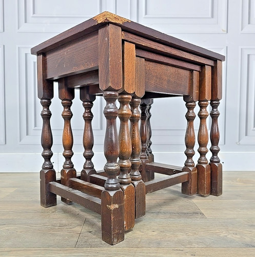 Vintage nest tables oak - vintage, 3