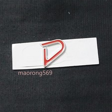 1x Chrome Silver Red Small D