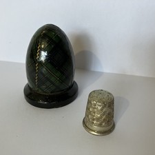 Victorian Tartanware Wood Egg