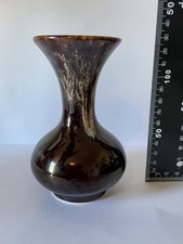 Rare Unusual Vintage Kernewek Pottery Honeycomb Brown Vase Drip Glaze German Era