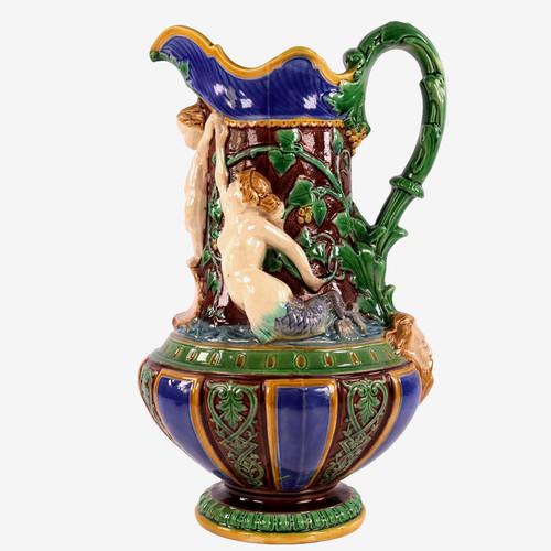 Minton majolica putti mermaid - minton,