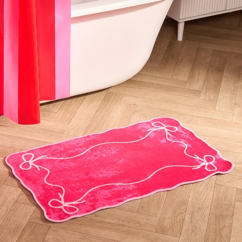 Ohs bows bath mat - soft, velvet