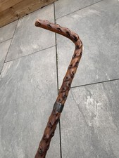 Unusual beautiful Antique Rustic Hedge Wood Walking Stick / Cane Root Top