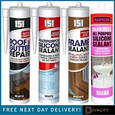 WATERPROOF SILICONE SEALANTS ALL PURPOSE ACRYLIC WHITE CLEAR BLACK BROWN SEALANT
