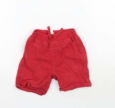 George Boys Red Cotton Blend  Trousers Size 9-12 Months  Shorts