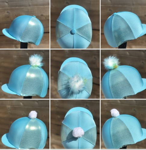 Horse riding hat silk azure - horse,