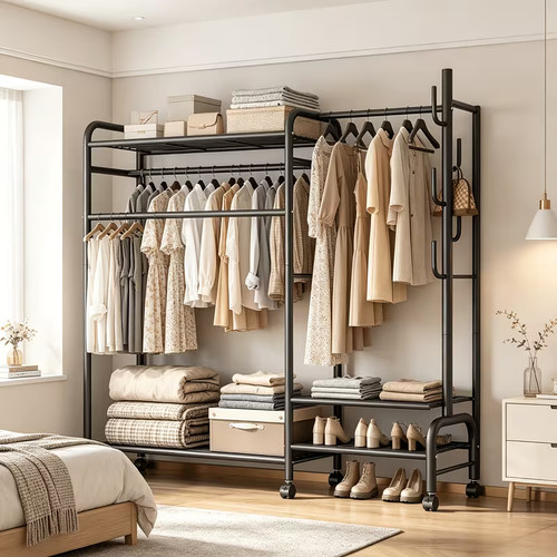 Heavy duty garment rack with - duty,