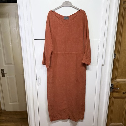 Oska linen maxi dress orange - oska,