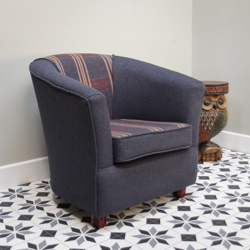 Upholstered blue and tartan - upholstered,