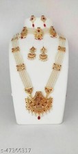Indian Bollywood Ethnic Shimmering Fancy Women Long Rani Haar Jewellery set