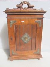 Victorian Wooden Cupboard Cabinet Shelves Shelf Old Wood Brass Mounts Drawers