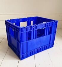 Vintage French Vittel Blue Plastic Stackable Crate - 20 bottle holder