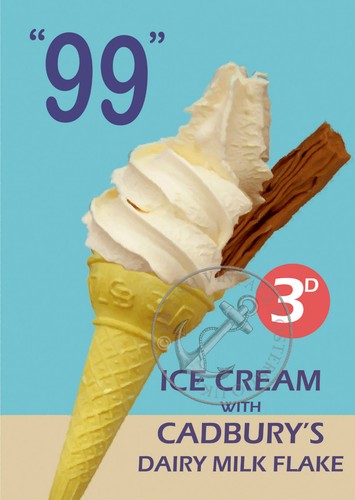 Flake poster old ice cream - 99,