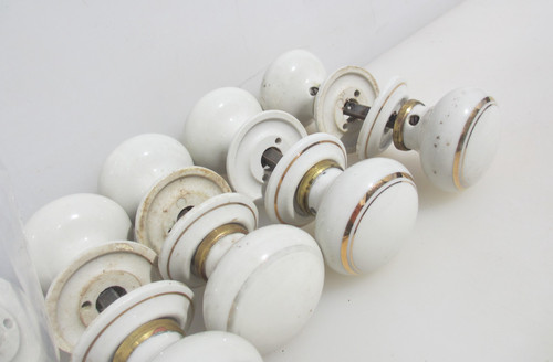 Antique ceramic door knobs - ceramic,