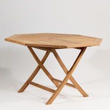 Sumatra Dining Table Octagonal Top Folding Golden Teak Frame - 75 x 120cm