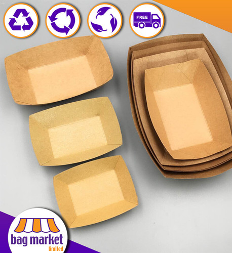 Kraft paper food trays - trays,, snack