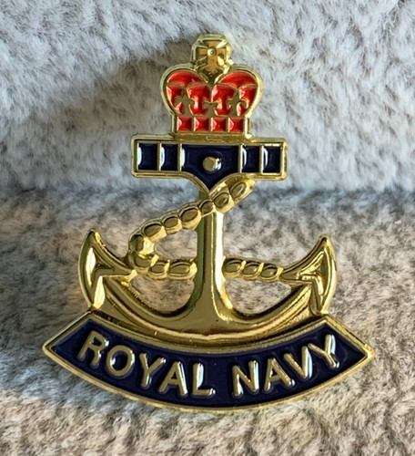 Royal navy tie lapel pin - royal,