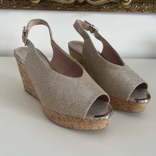 Next Gold Glitter Cork  Wedge