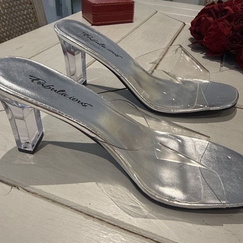 Clear heeled mules - heeled, size