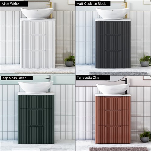 600mm bathroom fluted - bathroom,