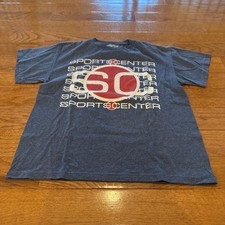 Mustache Brigade Sports Center ESPN Youth Large Blue T-shirt