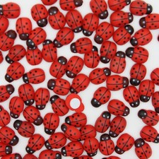 100 Red Ladybird 9x12mm Self