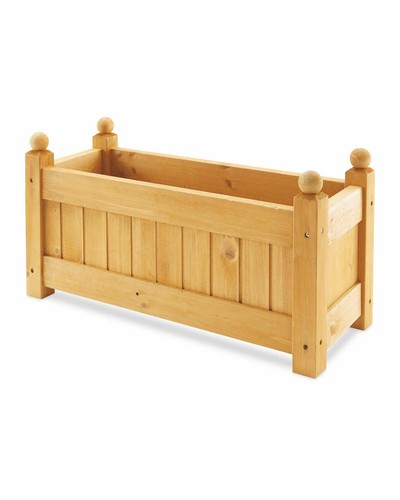 Wooden large tree trough pot - wooden,