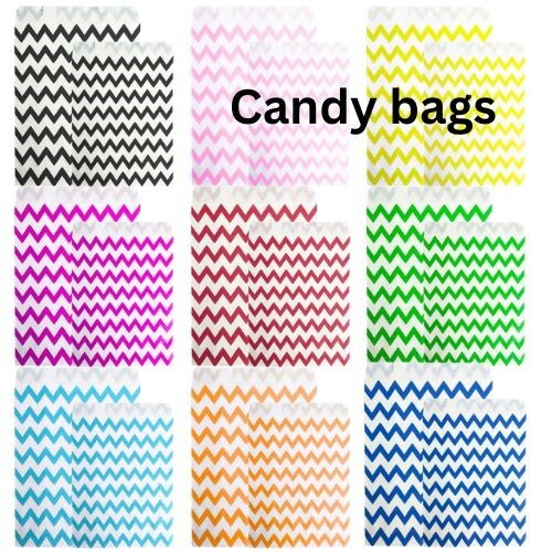 Candy zigzag style paper bags - candy,