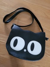 Banned Felix Black Cat Eyes Crossbody Hand Bag Adjustable Strap Addis Preloved 