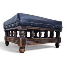 Antique Vintage spindle turned footstool - small stool