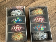 8 Fair Trade Multi Coloured Sequined Hand Crafted Napkin Rings