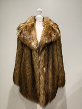 Zara Short Faux Fur Coat Jacket Brown Size XS New No Tags