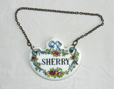 Vintage Coalport Porcelain Decanter Label SHERRY