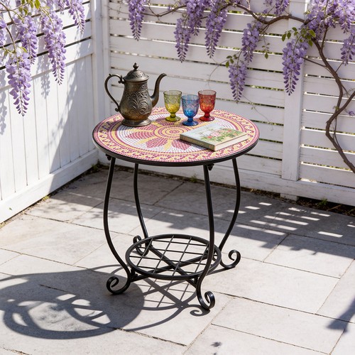 Mosaic round bistro table - bistro,
