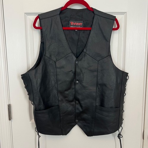Event leather biker - leather, black