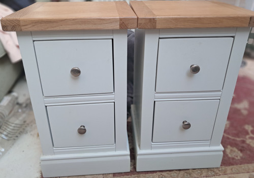 Pair grey bedside - grey,