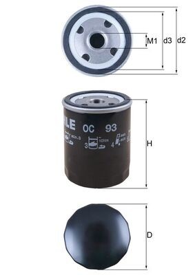 Mahle oil filter for - mahle, oc