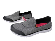 NEW WOMENS M&S UK 3.5 GREY SPARKLE SLIP ON LIGHT MEMORY FOAM TRAINERS RRP £39.50