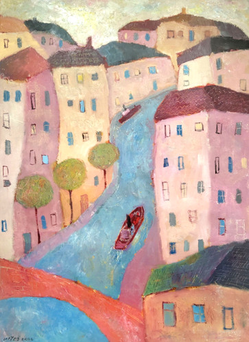 Original large oil canvas - oil,