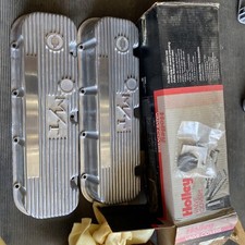 NEW VINTAGE MICKEY THOMPSON BBC BB CHEVY BIG BLOCK FINNED VALVE COVERS 241-25