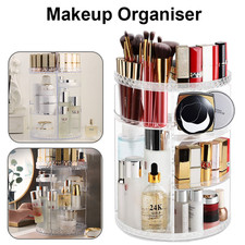Rotating Makeup Organiser Large 360 Cosmetic Storage Box Perfume Display Stand