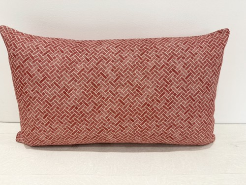 Red basketweave linen blend - basketweave,