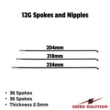 3 Size E-Bike Spokes 36PCS 12G
