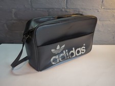 Rare Vintage Adidas Leather Peter Black Shoulder Bag - Sports  Gym - Black 70s