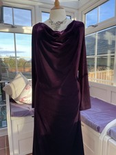 Beautiful Bombshell Katya Wildman Purple Velvet cowl neck dress  Size 20 L XL