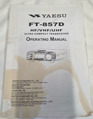Yaesu 857d operating manual - yaesu,